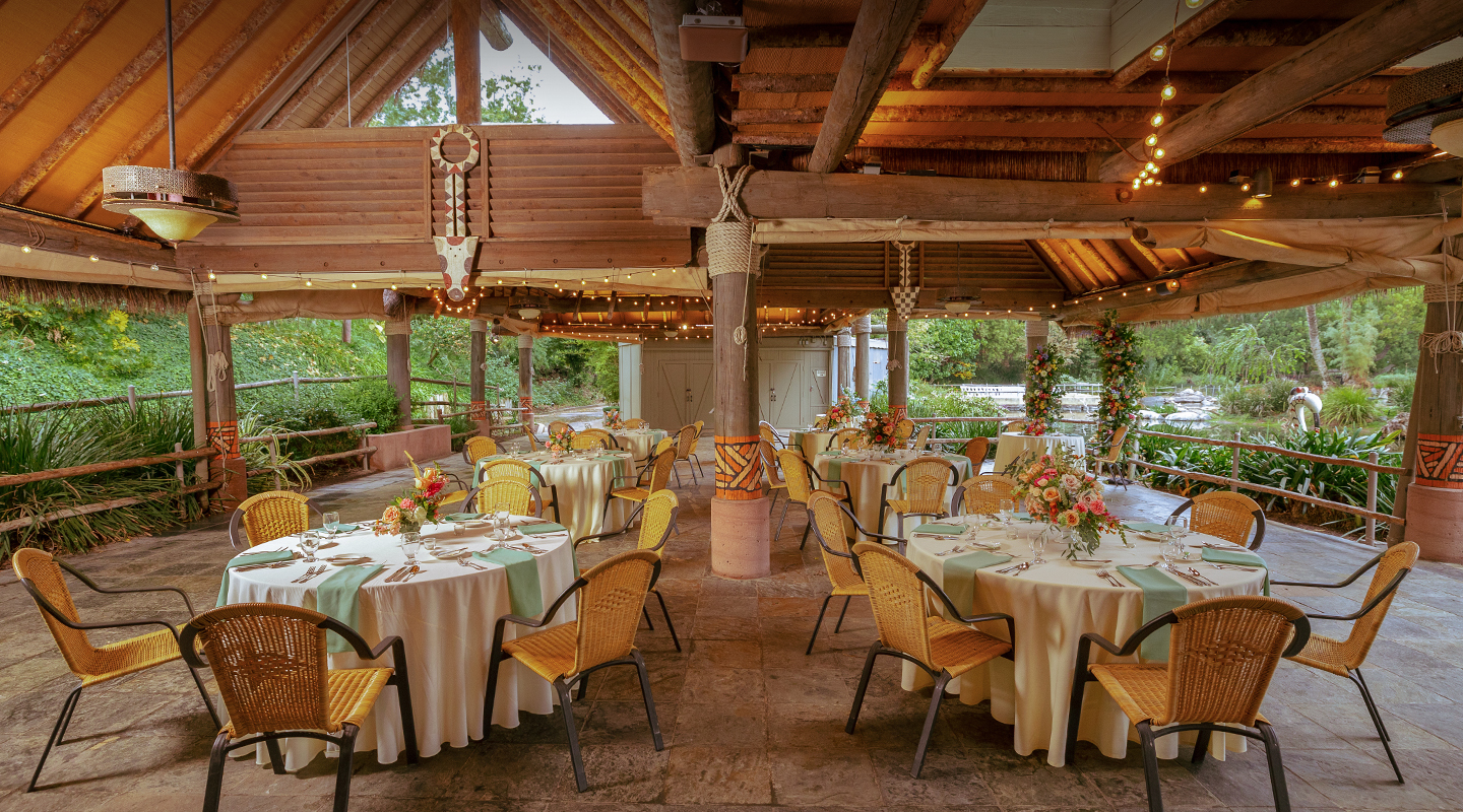 venue set up with tables and chairs