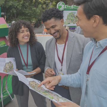 guests looking at a map